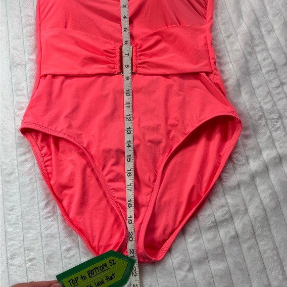 La Blanca Pink One Piece Swimsuit with Elegant Bandeau Design - Picture 2 of 11